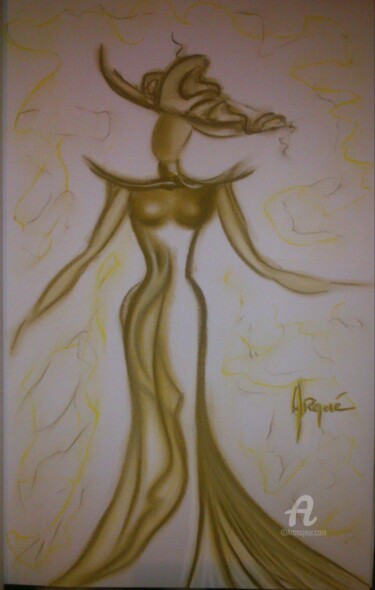 Dessin intitulée "ELEGANCE" par Arqué, Œuvre d'art originale, Pastel