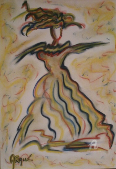 Dessin intitulée "TOURBILLON DE TON C…" par Arqué, Œuvre d'art originale, Pastel