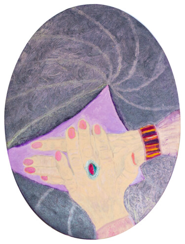 Painting titled "Hands of a pensione…" by Ninel Fedenko, Original Artwork, Oil Mounted on Wood Stretcher frame