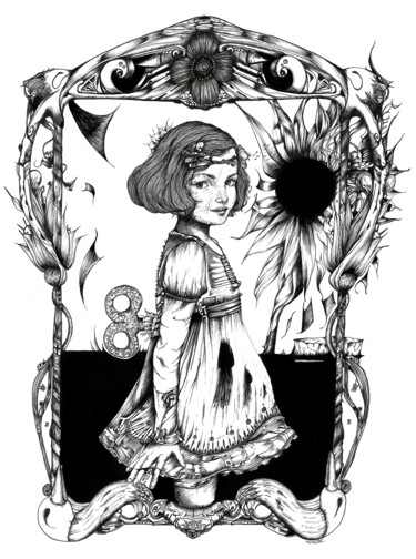 Dibujo titulada "LA DANSE DES MEDUSES" por Ninette Eponyme, Obra de arte original, Tinta