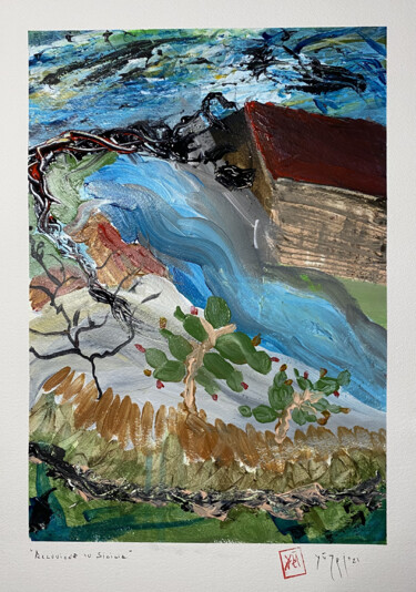 Painting titled "Alluvione in Sicilia" by Nini Yūrei Ferrara, Original Artwork, Acrylic