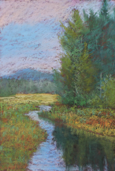 Painting titled "Forest" by Nino Gudadze, Original Artwork, Pastel