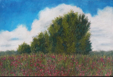 Schilderij getiteld "Landscape Painting" door Nino Gudadze, Origineel Kunstwerk, Pastel