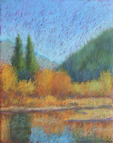 Pintura intitulada "Autumn" por Nino Gudadze, Obras de arte originais, Pastel