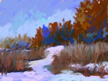 Digital Arts titled "Colorful winter" by Nino Gudadze, Original Artwork, Digital Painting