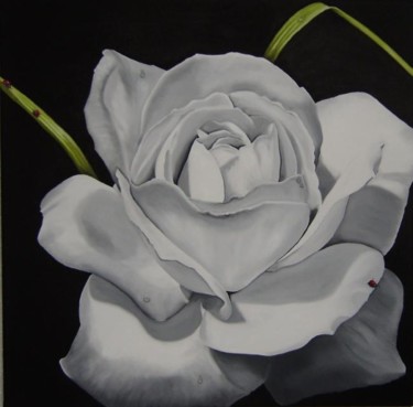 Pintura intitulada "White rose - Pintur…" por Faithartes, Obras de arte originais