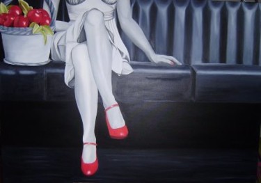 Painting titled "Waiting - Pintura a…" by Faithartes, Original Artwork