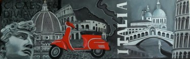 「Italia」というタイトルの絵画 Nicole Plissonによって, オリジナルのアートワーク, オイル