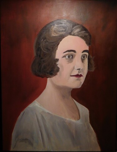 Malerei mit dem Titel "portrait de femme" von Nicole Plisson, Original-Kunstwerk, Acryl