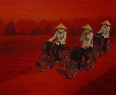 Painting titled "Rouge!" by Nicole Plisson, Original Artwork, Oil