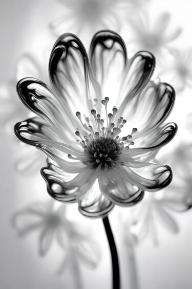"Glassflower, monoch…" başlıklı Dijital Sanat Ninn tarafından, Orijinal sanat, AI tarafından oluşturulan görüntü