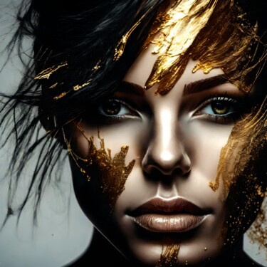 Digital Arts titled "Splashn'Gold No.14" by Ninn, Original Artwork, AI generated image