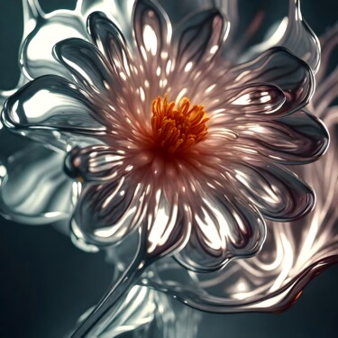 Digitale Kunst mit dem Titel "Glassflower No. 3" von Ninn, Original-Kunstwerk, KI-generiertes Bild