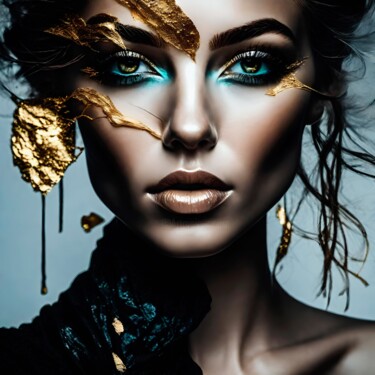 Digital Arts titled "Splashn'Gold No.18" by Ninn, Original Artwork, AI generated image