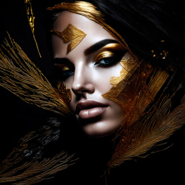 Digital Arts titled "Splashn'Gold No.22" by Ninn, Original Artwork, AI generated image