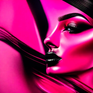 Digitale Kunst mit dem Titel "Pink Power No.1" von Ninn, Original-Kunstwerk, KI-generiertes Bild