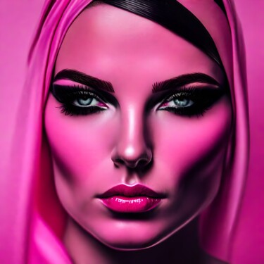 Digital Arts titled "Pink Power No.4" by Ninn, Original Artwork, AI generated image