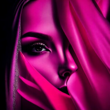 「Pink Power No.5」というタイトルのデジタルアーツ Ninnによって, オリジナルのアートワーク, AI生成画像