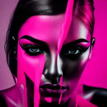 「Pink Power No.6」というタイトルのデジタルアーツ Ninnによって, オリジナルのアートワーク, AI生成画像