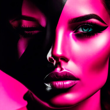 「Pink Power No.11」というタイトルのデジタルアーツ Ninnによって, オリジナルのアートワーク, AI生成画像