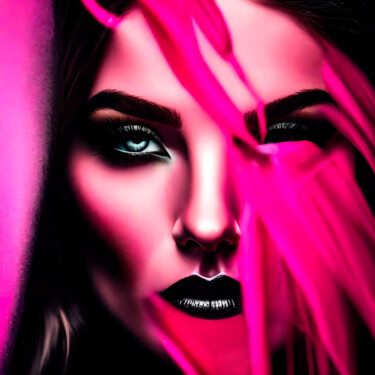 「Pink Power No.12」というタイトルのデジタルアーツ Ninnによって, オリジナルのアートワーク, AI生成画像