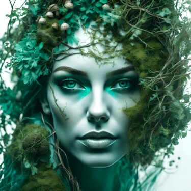 Digitale Kunst getiteld "Forest Vibes No.4" door Ninn, Origineel Kunstwerk, AI gegenereerde afbeelding