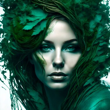 Digitale Kunst getiteld "Forest Vibes No.8" door Ninn, Origineel Kunstwerk, AI gegenereerde afbeelding