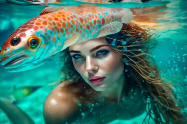 Digitale Kunst mit dem Titel "Mermaid No.3" von Ninn, Original-Kunstwerk, KI-generiertes Bild