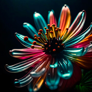 Digital Arts titled "Glassflower No.9" by Ninn, Original Artwork, AI generated image