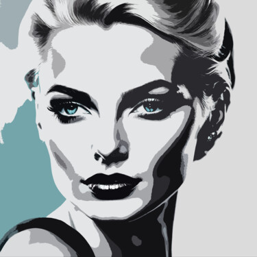 Digitale Kunst getiteld "Grace Kelly No.1" door Ninn, Origineel Kunstwerk, AI gegenereerde afbeelding