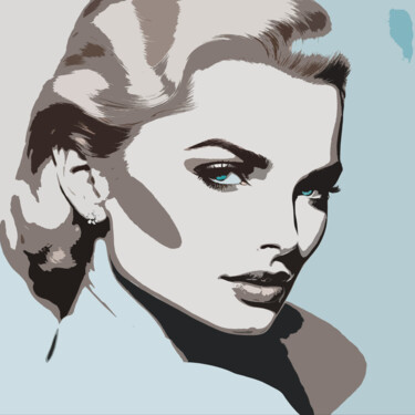Digital Arts titled "Grace Kelly No.2" by Ninn, Original Artwork, AI generated image