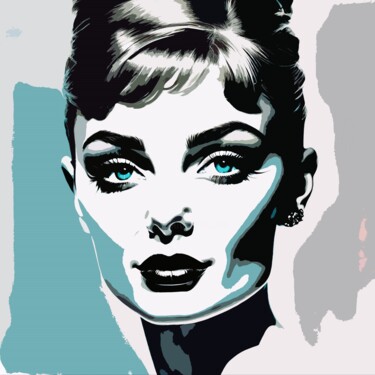 Arts numériques intitulée "Audrey Hepburn No.2" par Ninn, Œuvre d'art originale, Image générée par l'IA