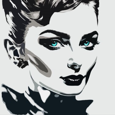 Digital Arts με τίτλο "Audrey Hepburn No.3" από Ninn, Αυθεντικά έργα τέχνης, Εικόνα που δημιουργήθηκε με AI