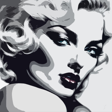 Digital Arts titled "Marilyn Monroe No.2" by Ninn, Original Artwork, AI generated image
