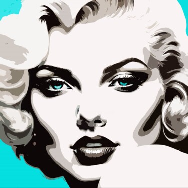 Digital Arts titled "Marilyn Monroe No.3" by Ninn, Original Artwork, AI generated image