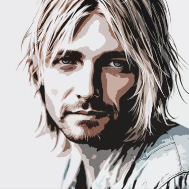 Digital Arts με τίτλο "Kurt Cobain No.3" από Ninn, Αυθεντικά έργα τέχνης, Εικόνα που δημιουργήθηκε με AI