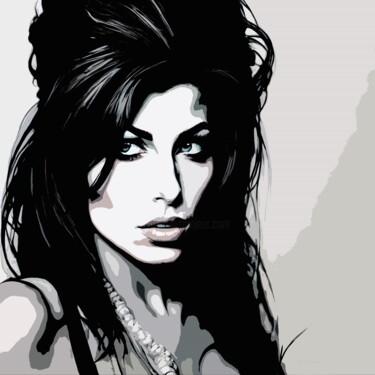 Digital Arts titled "Amy Winehouse No.2" by Ninn, Original Artwork, Digital Collage