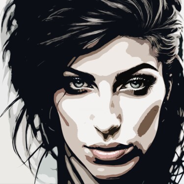 Arts numériques intitulée "Amy Winehouse No.3" par Ninn, Œuvre d'art originale, Image générée par l'IA