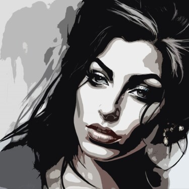 Arts numériques intitulée "Amy Winehouse No.5" par Ninn, Œuvre d'art originale, Image générée par l'IA
