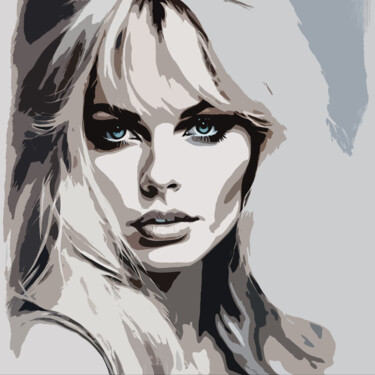 Digitale Kunst mit dem Titel "Brigitte Bardot No.1" von Ninn, Original-Kunstwerk, KI-generiertes Bild