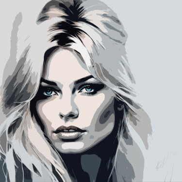 Arts numériques intitulée "Brigitte Bardot No.2" par Ninn, Œuvre d'art originale, Image générée par l'IA