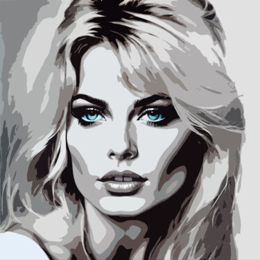 Digitale Kunst mit dem Titel "Brigitte Bardot No.4" von Ninn, Original-Kunstwerk, KI-generiertes Bild