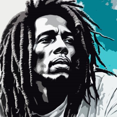 Digital Arts titled "Bob Marley No.3" by Ninn, Original Artwork, AI generated image