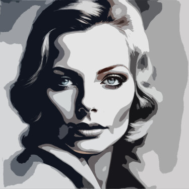 Digitale Kunst getiteld "Greta Garbo No.2" door Ninn, Origineel Kunstwerk, AI gegenereerde afbeelding