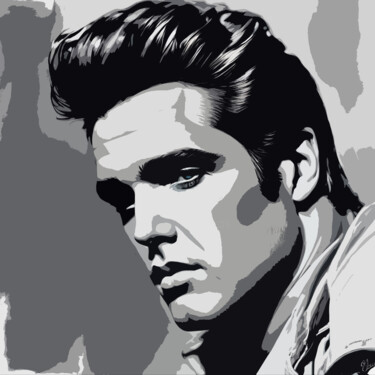 Digital Arts titled "Elvis Presley No.2" by Ninn, Original Artwork, AI generated image