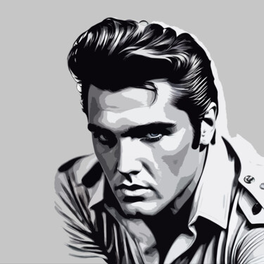 Arts numériques intitulée "Elvis Presley No.3" par Ninn, Œuvre d'art originale, Image générée par l'IA
