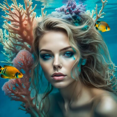 Digital Arts titled "Mermaid No.11" by Ninn, Original Artwork, AI generated image