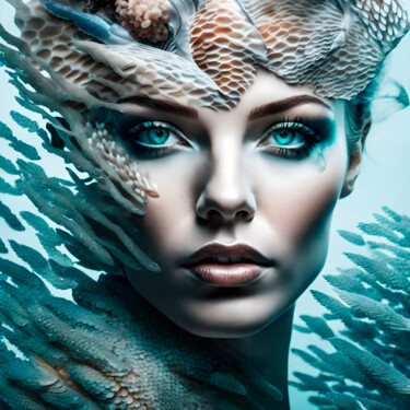 Digitale Kunst mit dem Titel "Not just fish No.1" von Ninn, Original-Kunstwerk, KI-generiertes Bild