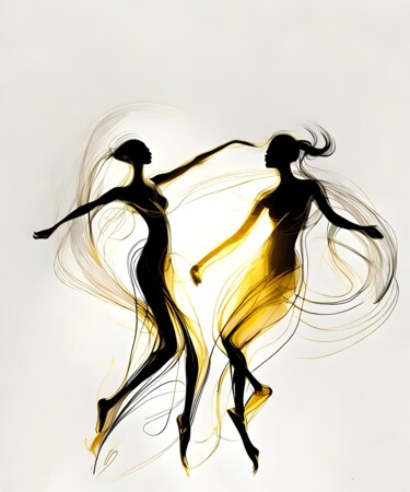 Arts numériques intitulée "Fluid Dance No.10" par Ninn, Œuvre d'art originale, Image générée par l'IA
