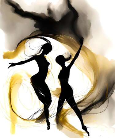 数字艺术 标题为“Fluid Dance No.12” 由Ninn, 原创艺术品, AI生成的图像